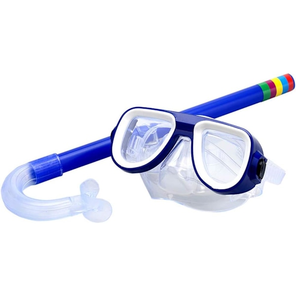 Barnens Snorkling Scuba Snorkling Mask Simglas Simglas med Torra Snorklar Rör Utrustning Giftfri Dykutrustning 3-8 År