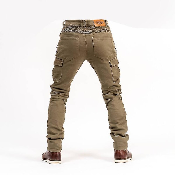 Bukser Motorsykkelbukser Menn Moto Jeans Beskyttende Utstyr Kjøring Touring Motorsykkelbukser Motocross Bukser Moto Bukser khaki EU-3XL