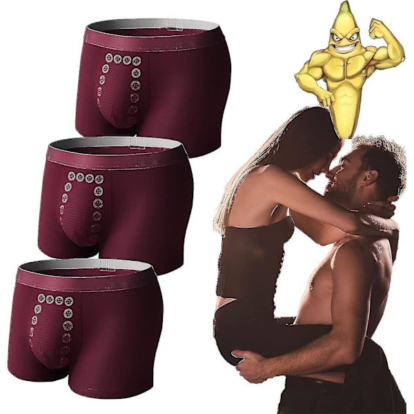 3-pack EFT Energifältsterapi Herrunderkläder, Energifältsterapi Herrunderkläder Energifältsterapi Herrbyxor Dark red 3XL