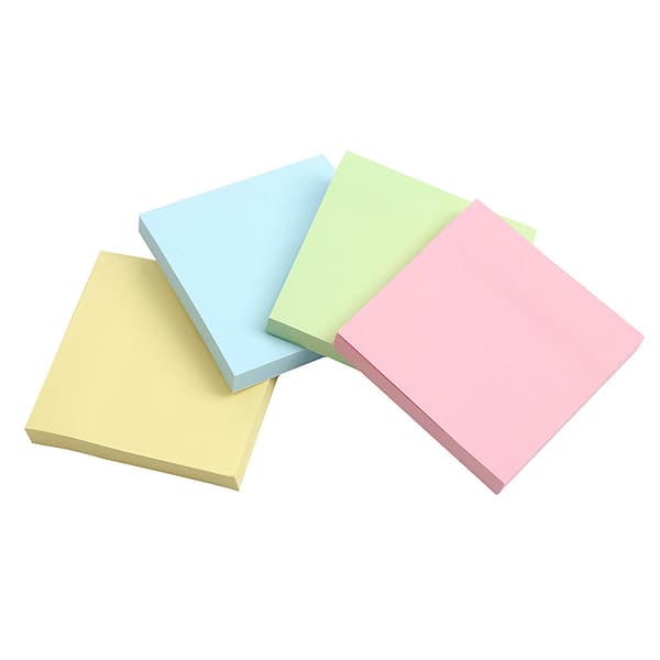 100 stk. Sticky Notes - Selvklæbende notesblokke farverige (gul)