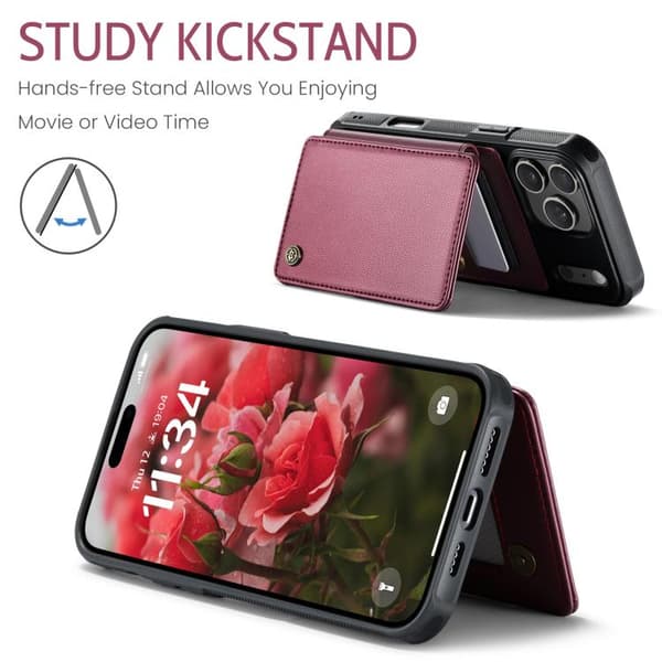 iPhone 17 Pro Deksel med kortlomme og RFID-beskyttelse Röd