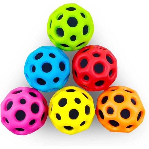 Rymdbollar Extrem hög studsande boll & popljud Meteorrymdboll, Cool Tiktok Pop studsande rymdboll Sport Träningsboll 6colors 6pcs