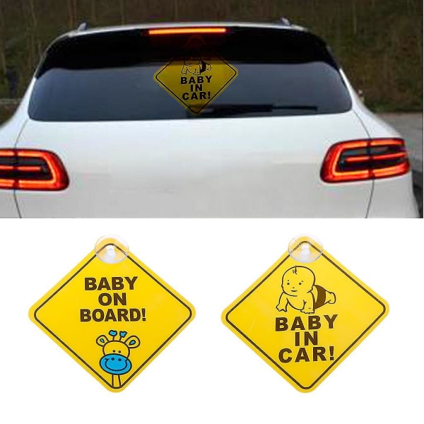 Baby On Board Skilte Dobbelt Sugekopper Bil Børn Klistermærke Barn Til Vindue Cling