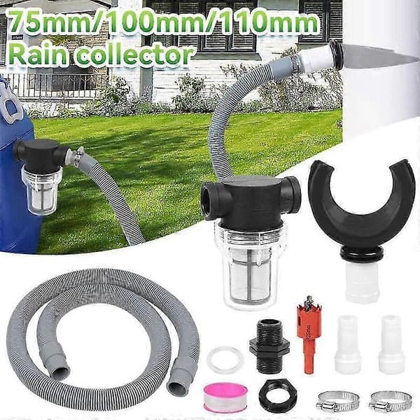 Snabb Regnvattenavledare Samlare 75-110MM För Stuprör Avleder Vatten 110mm Collector Kit