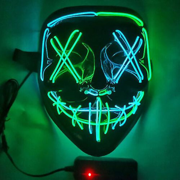 Stitches Scary Led Mask Halloween Cosplay Costume Mask Light Up Festival Party Green
