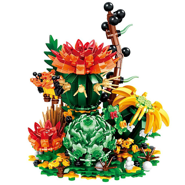 2022 Urban Creative Odödliga Blommor Sukkulenter Mni Byggklossar Byggklossar Diy Moc Montering Leksak Flickpresent