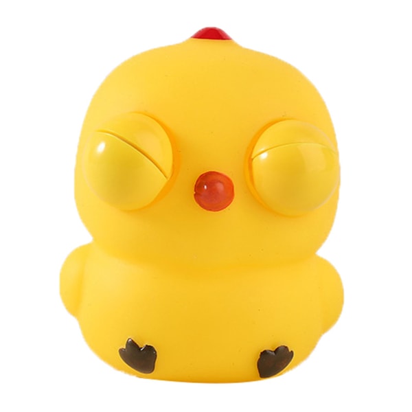 Chick Squeeze Toy Kyckling Antistressleksak Rolig ögonglob Burst Docka Stress relief Mjuk TPR Nypleksak Vuxna Tonåringar Sensorisk terapi Fidget Toy Yellow