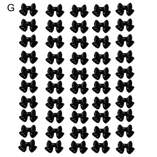 50 kpl / set Nail Ornament Kaiverrettu 3D Effect Mini Bowknot Nail Art Decoration Sormenkynsitarvikkeet Naisille G