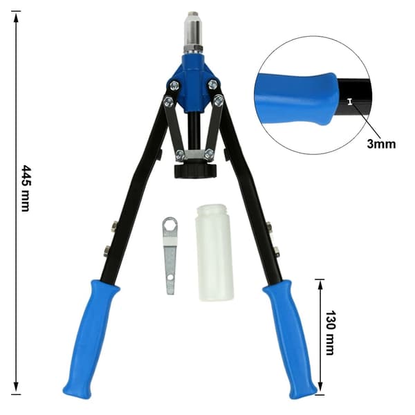 Rivet Pliers with 5 Sizes, Key, and Waste Bin 1700