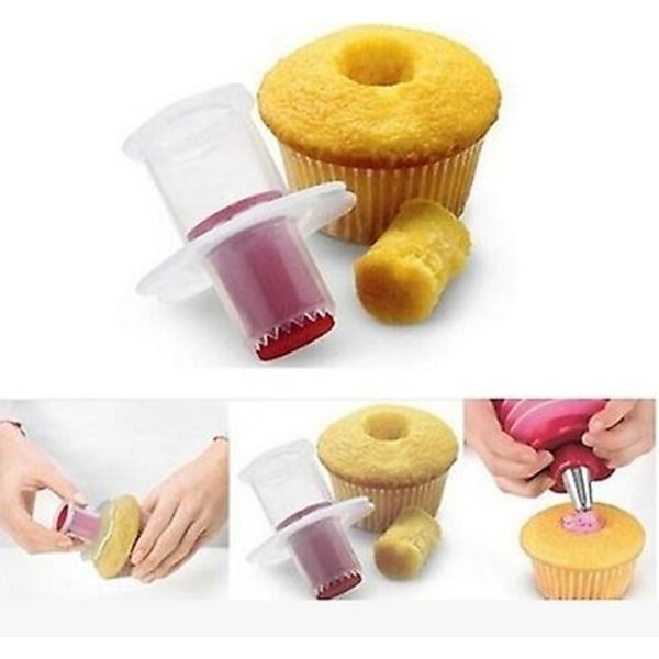 Cupcake-stempel, Pastry Corer, Dekorativ Deler, DIY Kakefyllingsverktøy, Kakebærer (4 stk, Tilfeldig farge)