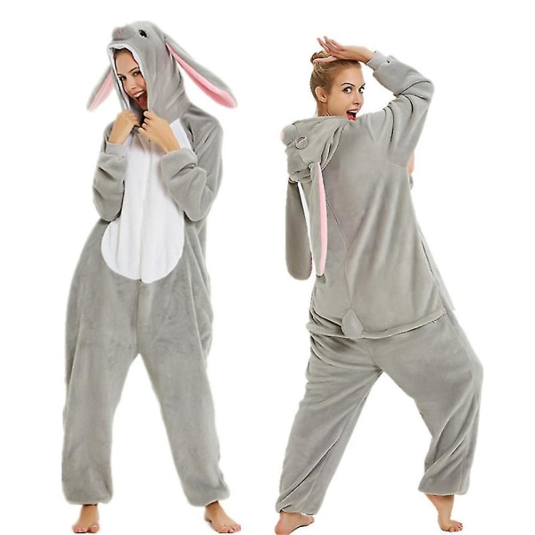 Påskharedräkt Kanin Onesie För Vuxna Kvinnor Män Halloween Pyjamas 140