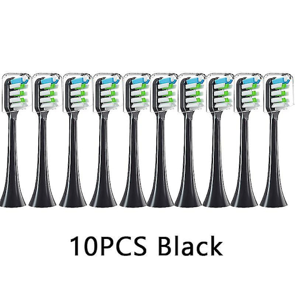 10 kpl Vaihtoharjaspäät Dupont Pehmeä Sopiva Vacuum Health Hammasharjan Harjan Suuttimet Yhteensopiva Soocas X3/x3u/x5 Sonic Sähköhammasharjan Kanssa 10Black