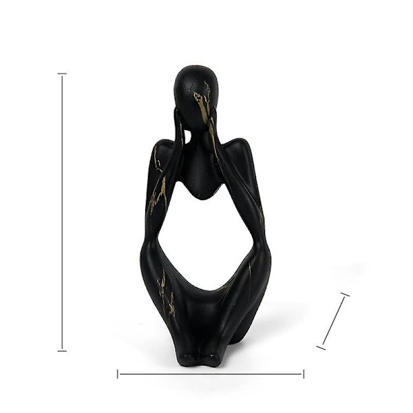 Farverige Graffiti Abstrakt Harpiks Håndlavet Håndværk Skulptur Tænker Figur Statuette Hjem Dekoration Indvendig Kontor Skrivebord Pynt Black Thinker Middle 24x13x10cm