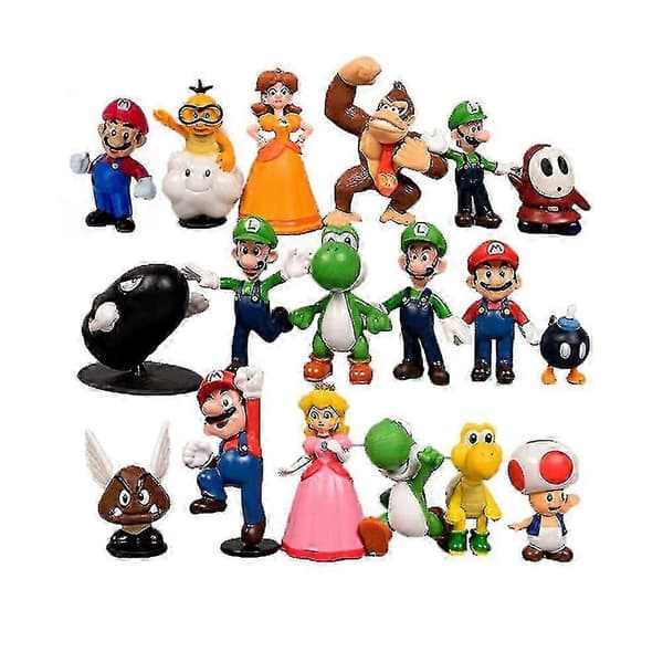 18 stk./sæt Super Mario Action Figur Legetøjsdekoration Gave