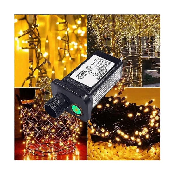 24V Transformator Plugg Strømforsyning Egnet for Jule Halloween LED Utstyr Dekorasjoner EU Plugg Black