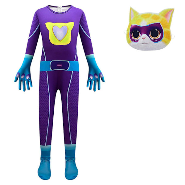 Nya Superkitties Cosplay Jumpsuits för Barn Dräkter Halloween Kostymföreställning Romper Alla Helgons Dag Barnkostym Purple 120cm