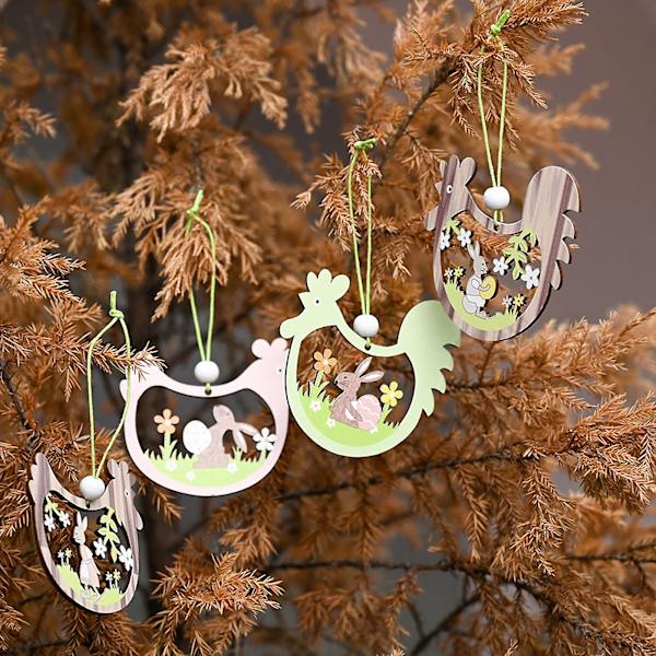 Pääsiäis-koriste Värikäs DIY Piikittömät Ripustettavat Munat Pöllöjä Kanit Pääsiäis-koristeet Lomakoristeet K