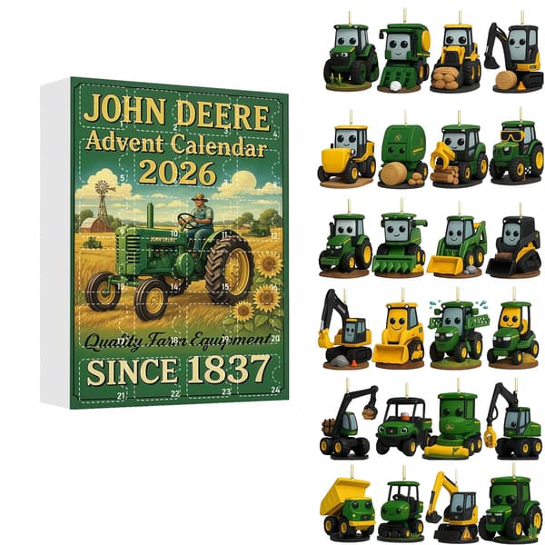 John Deere 24-dagers adventskalender med traktor for 2026