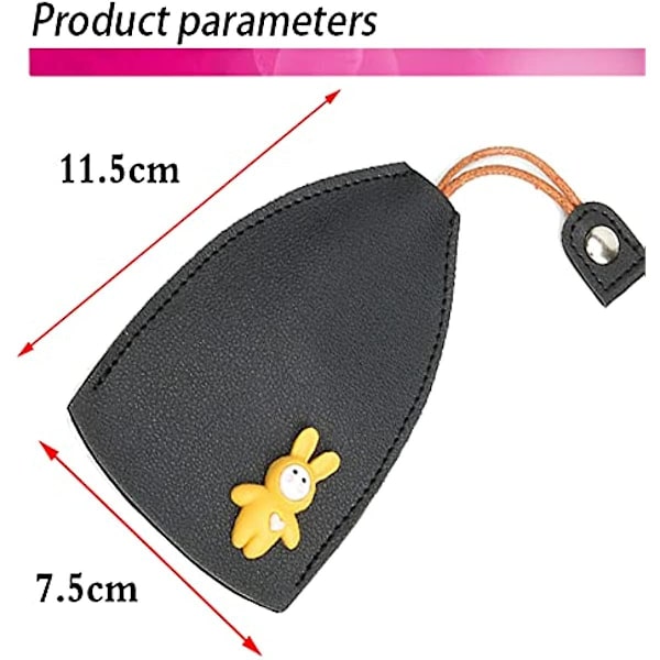 4 kpl söpöä luovaa vetävää avaimen suojusta, piirretty nahka, suuri kapasiteetti, ei liuku helposti auton avaimen suojus A-4Pcs Solid Color