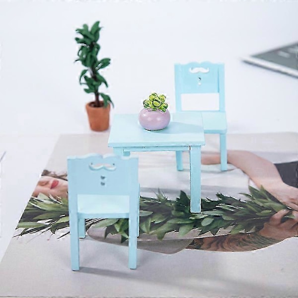 3-delt bord og stol simulator møbler for barn Blue