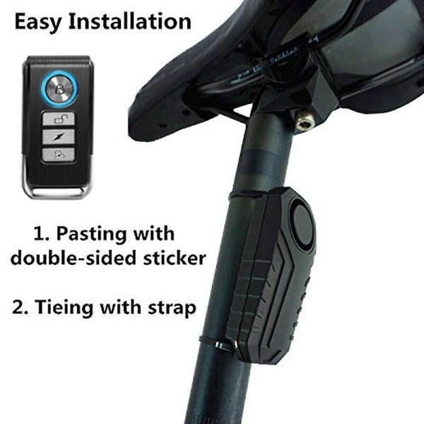 113db trådløs anti-tyveri vibrasjon motorsykkel sykkel vanntett sikkerhetssykkel alarm med fjernkontroll