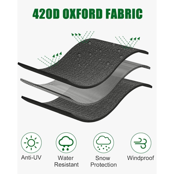 Överdrag för 1000L IBC-tank, 420D-överdrag, Anti-UV-överdrag, IBC-överdrag med dragkedja, 120x100x116cm (grön)
