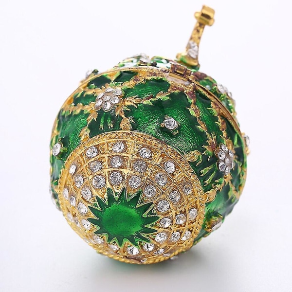 Kristalliemaloidu Pääsiäisen Fabergé-muna Korurasia Sormus Korvakorut Venäläinen Kotelo Hk Gold 6x4cm