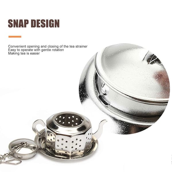 Sølv tekande mønster blad te-infuser med holdbart krypteret netdesign til kaffebladte eller gløggkrydderier Silver