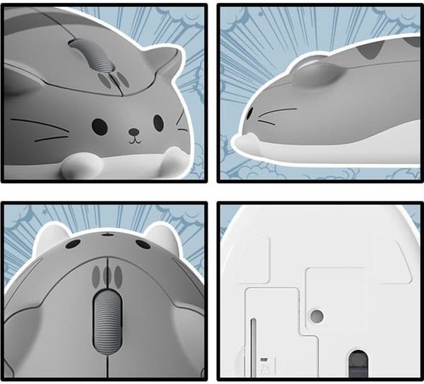 Cute Cat Wireless Mouse Small Portable Wireless Mouse Optical Mouse Bluetooth Mouse for Laptop Desktop Laptops