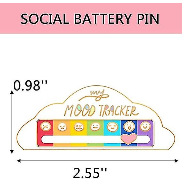 Metallisk "My Social Mood" Brosch Nål Rolig Interaktiv Emalj Badge Nål Present Cloud white