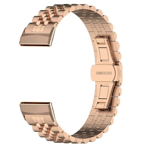 Til Fitbit Versa 3/Versa 4 Urremme i rustfrit stål, 5 perler, udskiftningsurrem med værktøj Multicolor Style E