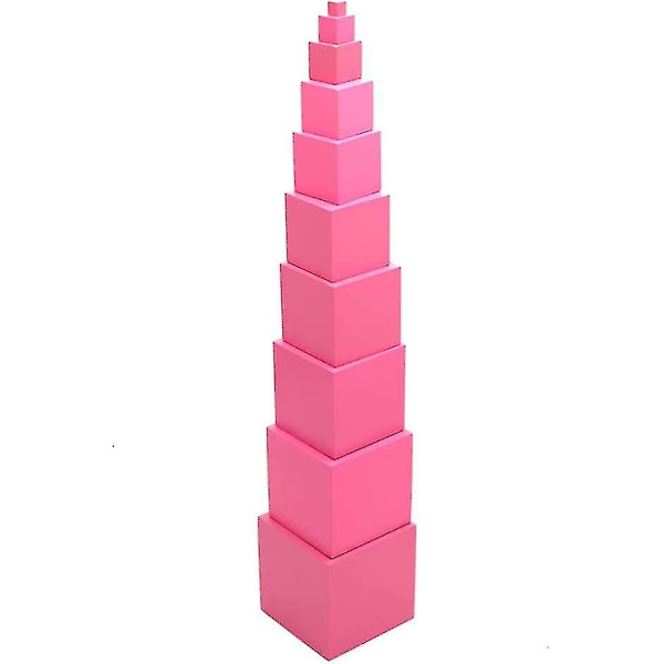 Pink Tower | Puinen Pink Tower -pinopeli | Pinopeli esikoululaisille, lasten matematiikan opetusväline, lasten lautapeli, tee-se-itse-syntymäpäivälahja lapsille