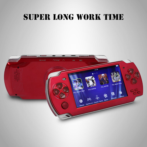 Smooth LCD Handheld Game Console Comfortable Player with Red Buttons