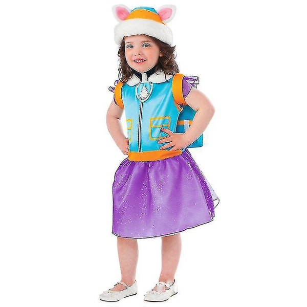 2023 Purim Carnival Outfit Børn Halloween Paw Costume Fancy Dress Piger Everest Costume 7-8 Years Old