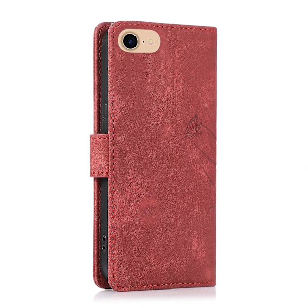 Orkidé Läderfodral för iPhone 7 / 8 / SE 2022 Red