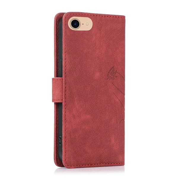 Orkidea Nahkakotelo iPhone 7 / 8 / SE 2022 -puhelimelle Red