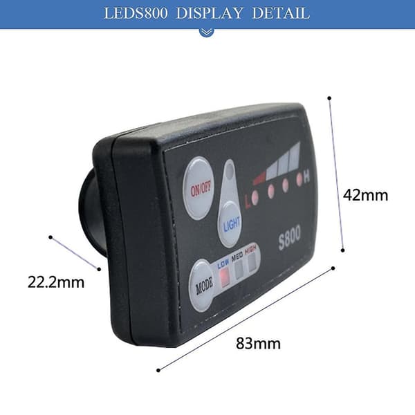 Elektrisk sykkeldisplay Universal 36v/48v Vanntett LED-display Kontrollpanel med frontlyskabling