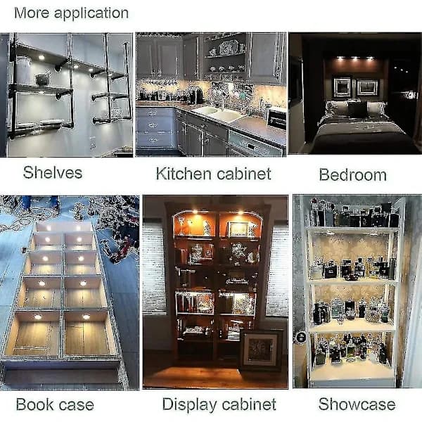 Dimmable 12V LED Puck Lights for Cabinets & Shelves (6-Pack)