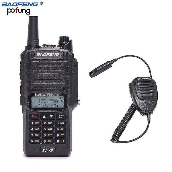 Baofeng Uv-xr Ip67 Vanntett Dual Band Skinke Radio Uvxr 4800mah 10w Kraftig Walkie Talkie 10 km lang rekkevidde Toveis Handy Radio Add speaker mic