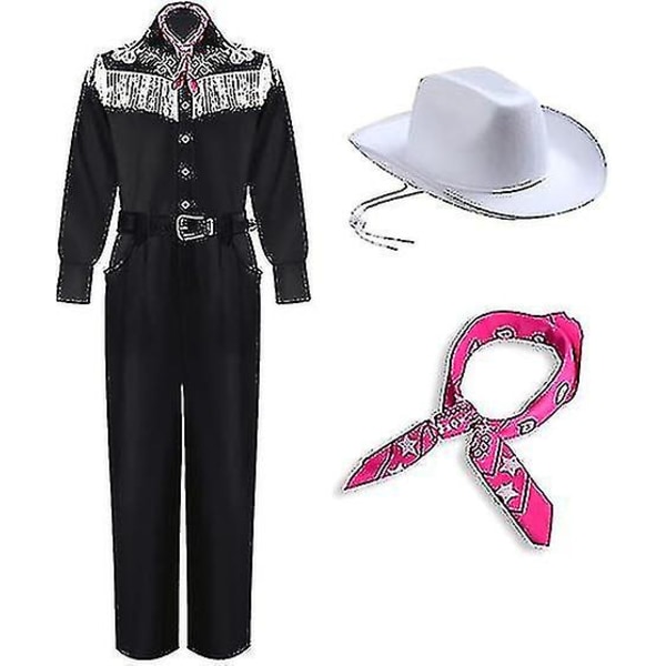 Jumpsuit Ken Cowboy Outfit Scarf Hat Men Costume