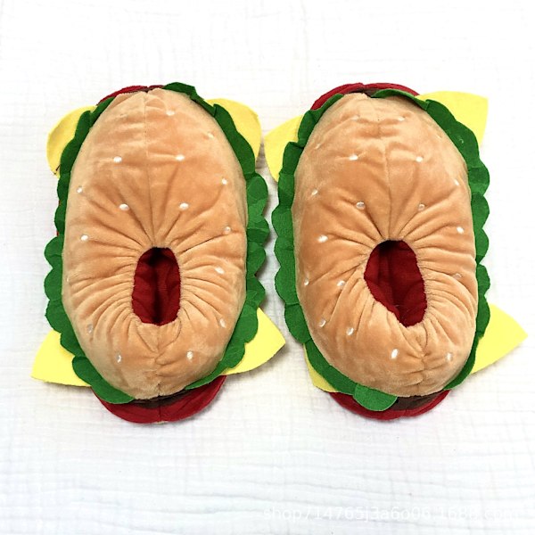 Hamburger-tøfler - Myke Hamburger-tøfler, morsomme hjemmesko