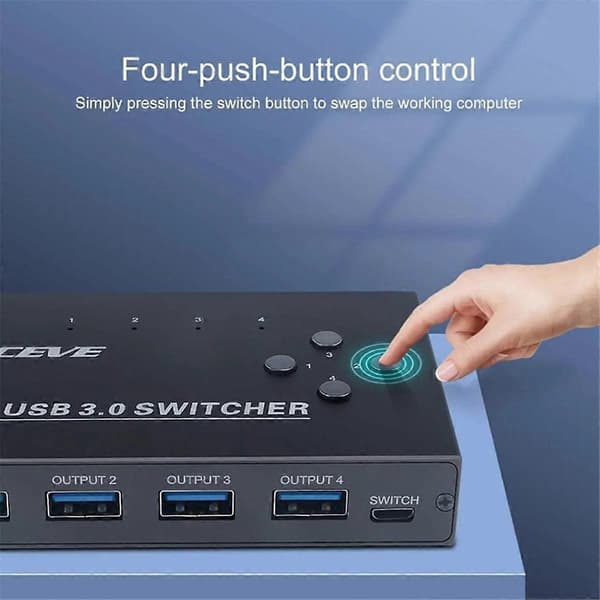 USB 3.0 Switcher KM Switch Selector 4 Datamaskin Laptop PC