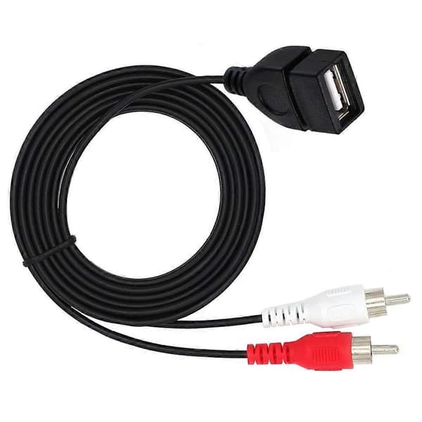 JUNSUNMAY 0,2 m USB 2.0 hun til 2 RCA han Video AV konverter videokamera lydsplitterkabel