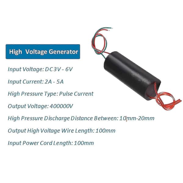 2st Högspänningsgenerator DC 3V-6V till 400KV Boost Step-up Strömmodul Högspänningsgenerator Högspänningstransformator