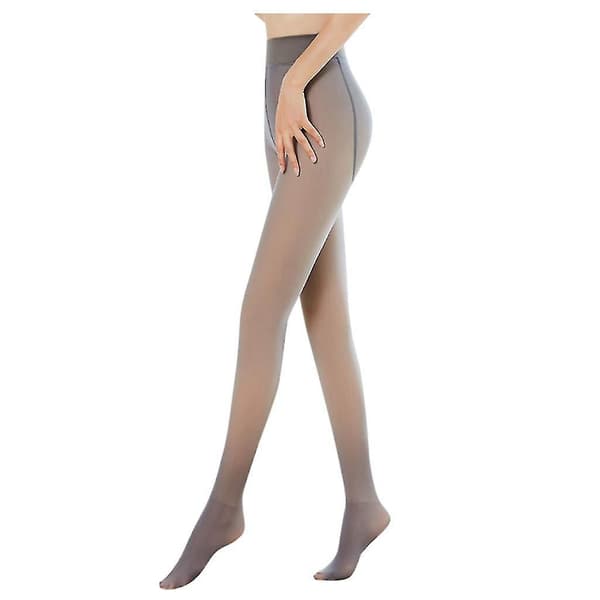 Magic Extra Tjocka Varma Vinter Dubbelfodrade Stretch Termiska Fleece Strumpbyxor För Kvinnor Grey