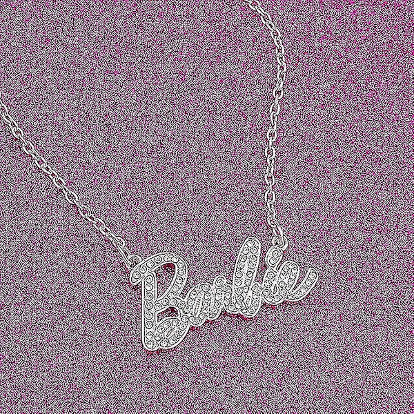 Sød og skinnende Crystal Script Logo Halskæde - Rosenguld