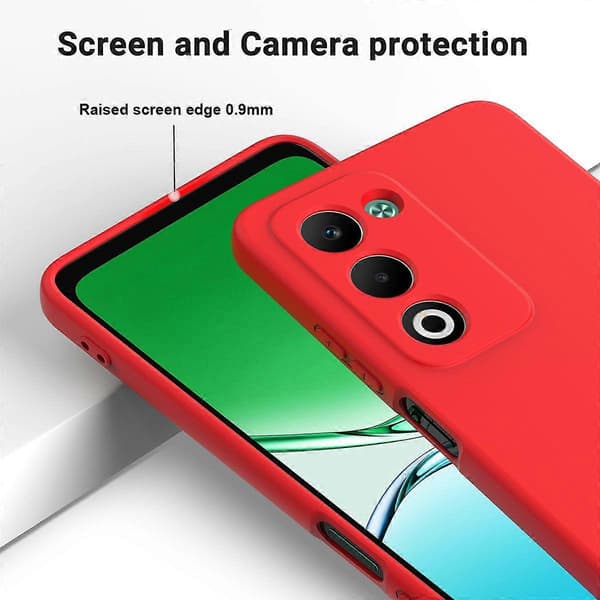 Flytende silikon deksel med håndstropp til Oppo A5 5G/ 4G/ A5m 4G Red