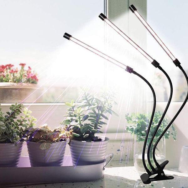 Justerbar vekstlys - LED, Timer Svart