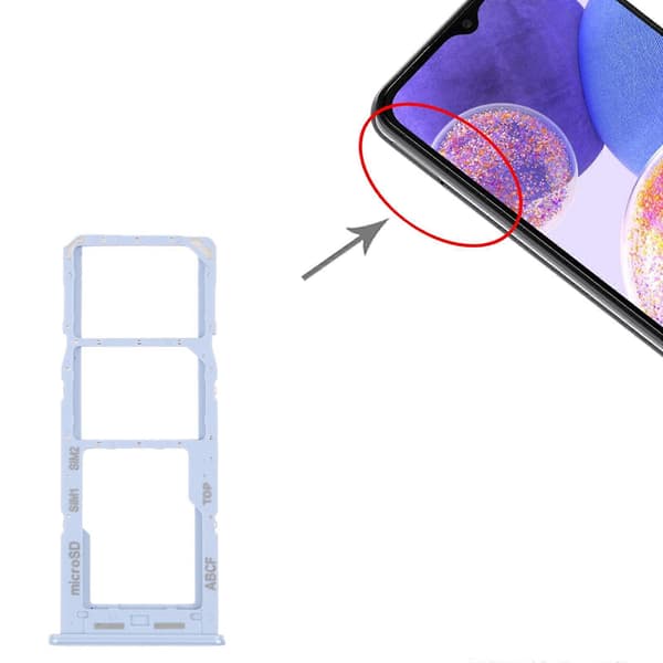 För Samsung Galaxy A23 5G SM-A236B KOMPATIBEL SIM-kortfack + Micro SD-kortfack Blue