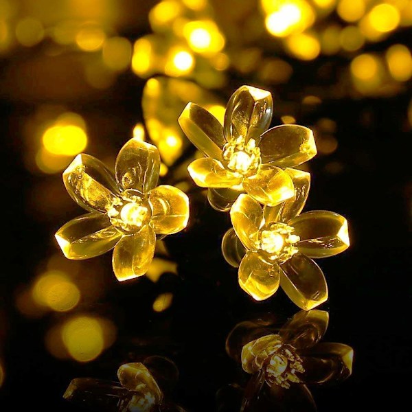 Silikon Fairy Light-kjede for julepynt hjemme - Kirsebærblomst Fargerik Cherry Blossom Colorful 3 m20lights 2 battery packs